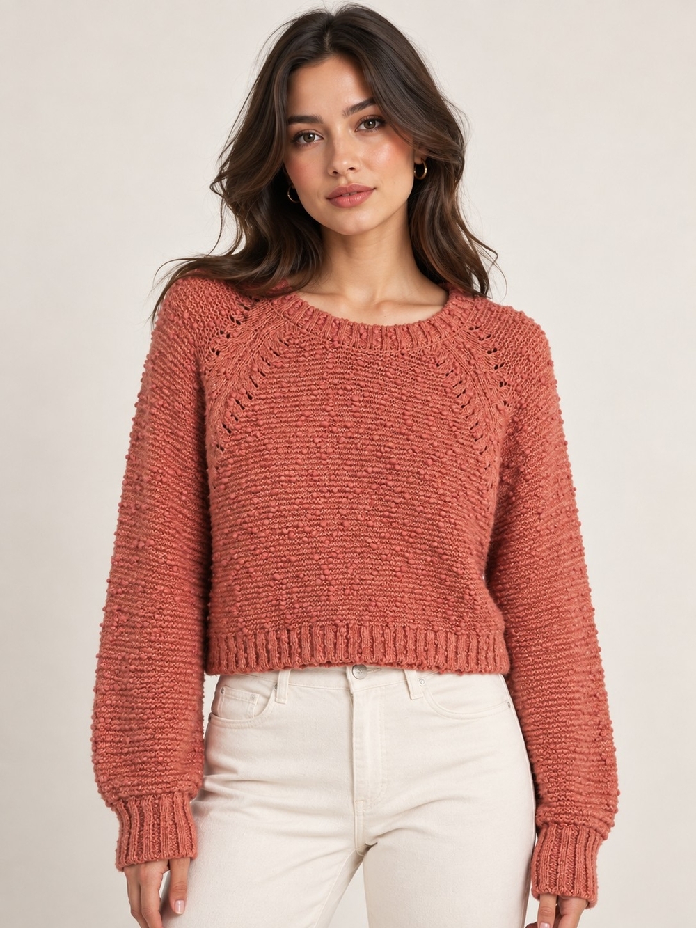 Altar'd State Cropped Back Tie Knit Sweater